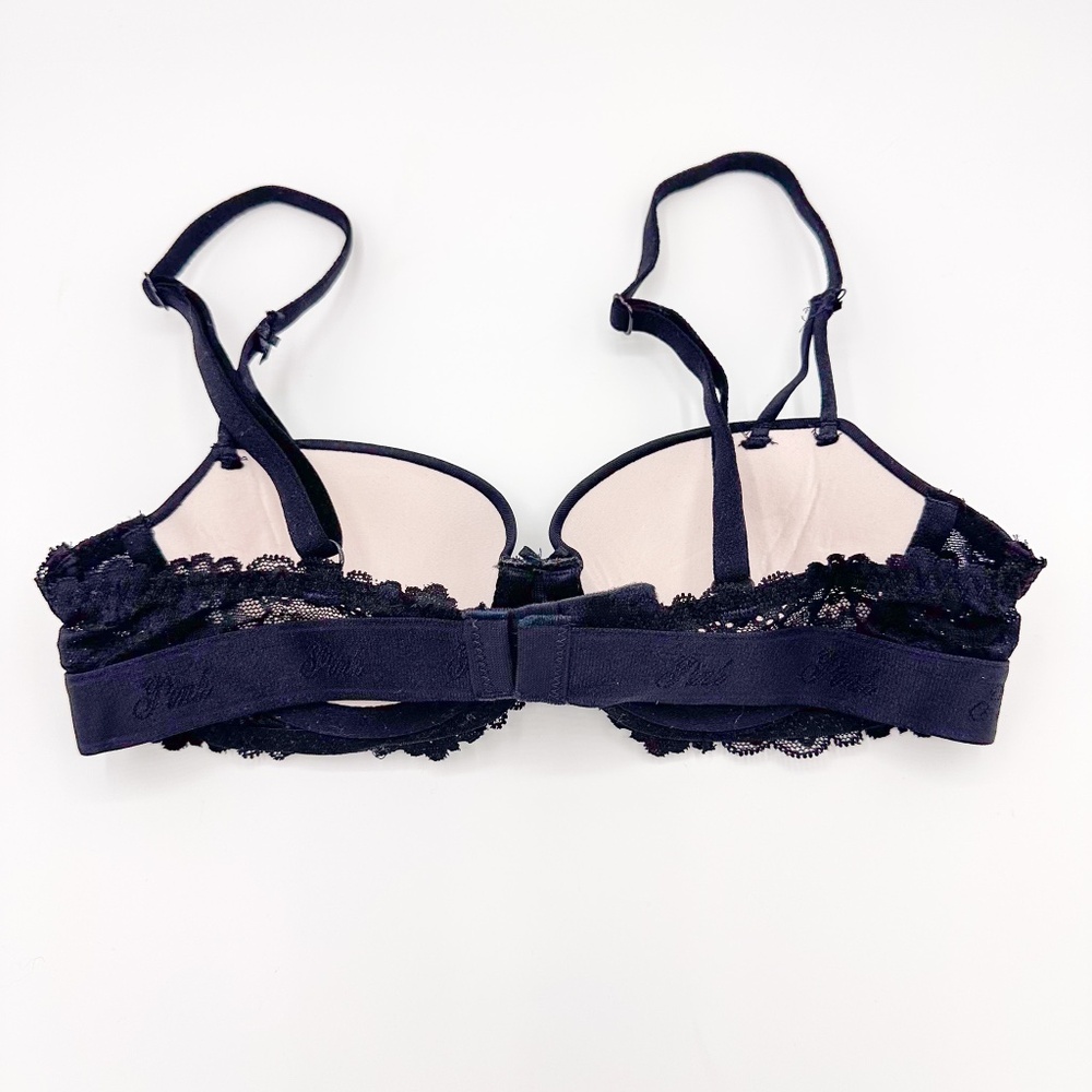 VS Pink Black Lightly Lined Balconette Bra - Picture 5 of 9